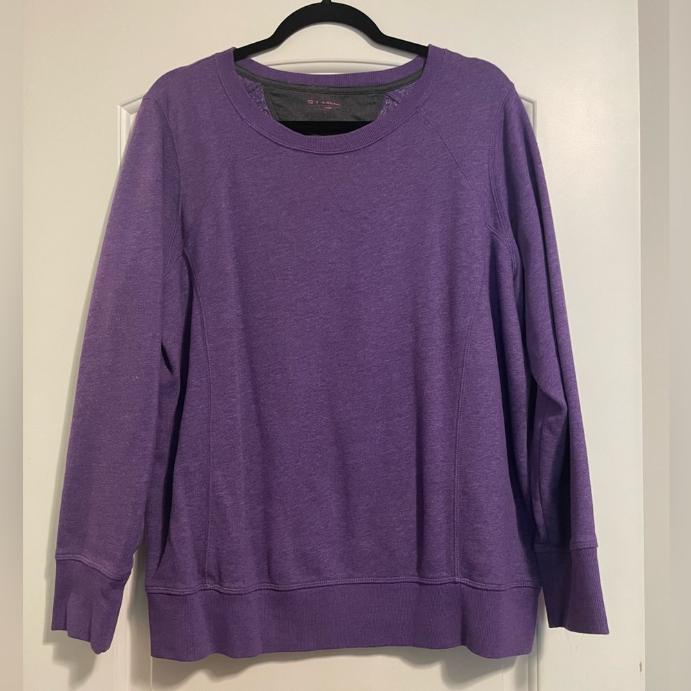 Purple fleece crewneck sweater
